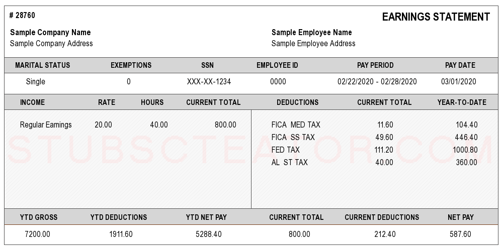 Free Pay Stubs Creator Online Free Check Stub Maker